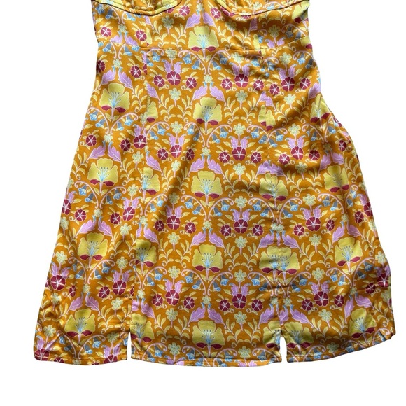 Free People Yellow Floral Sasha Mini Dress Size XS Boho Cottagecore Festival - Picture 14 of 14